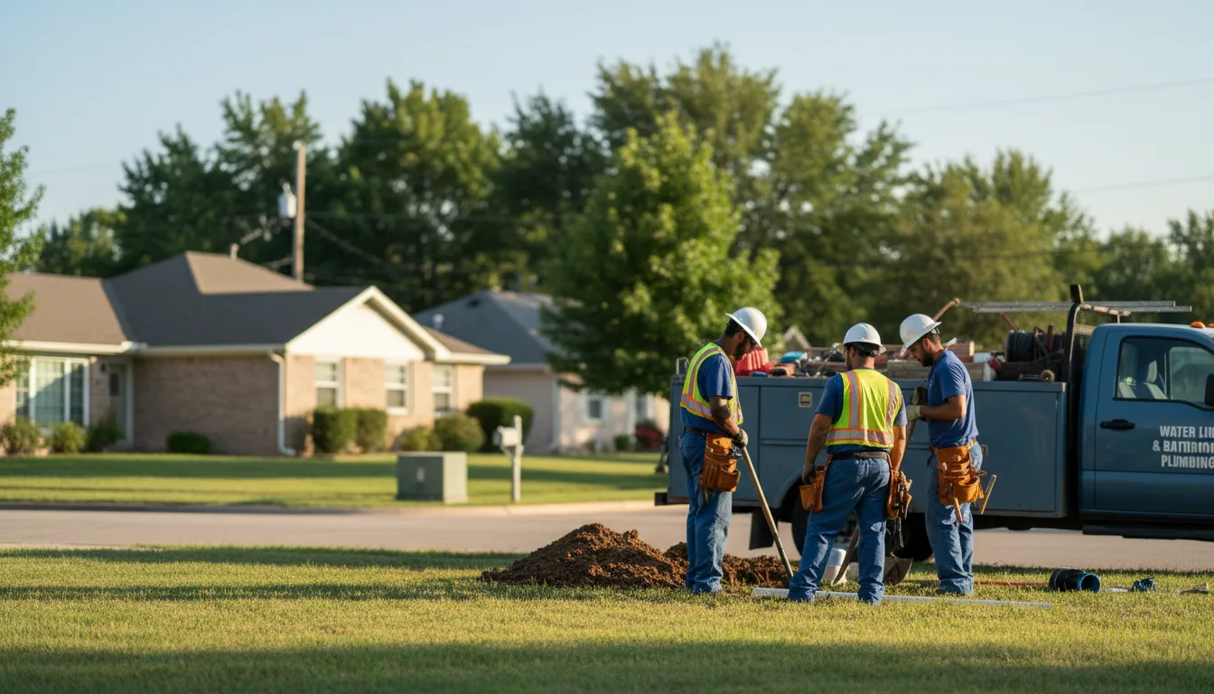 Residential water line and bathroom plumbing service in Hillsboro, OH